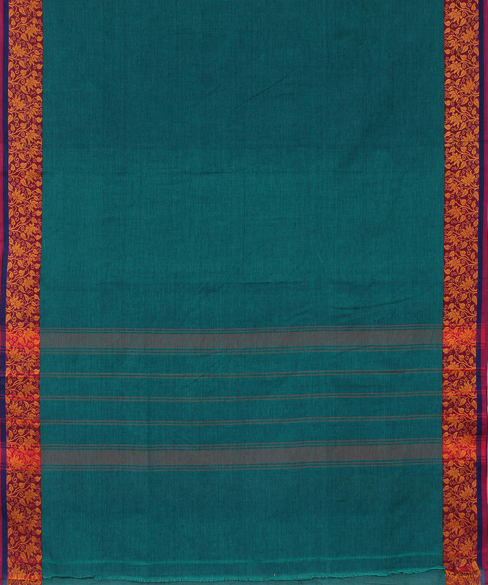 Blue grey cotton handwoven venkatagiri saree