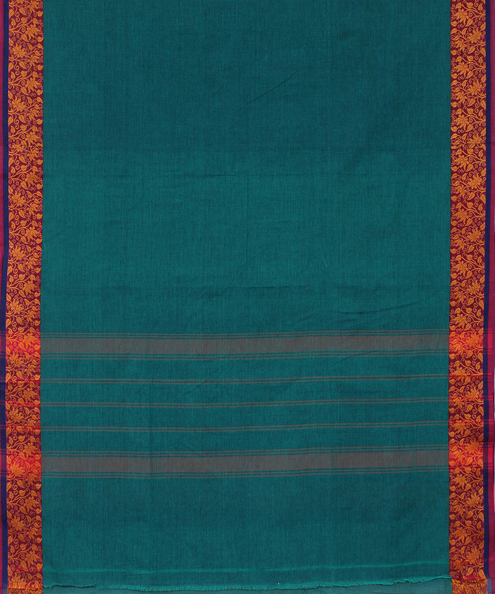 Blue grey cotton handwoven venkatagiri saree