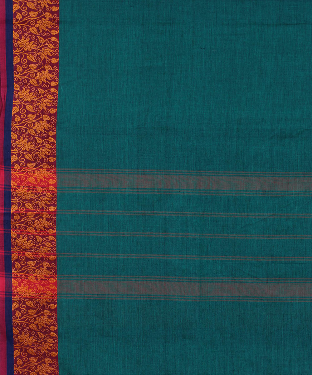 Blue grey cotton handwoven venkatagiri saree