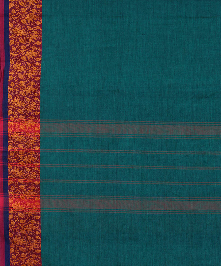 Blue grey cotton handwoven venkatagiri saree