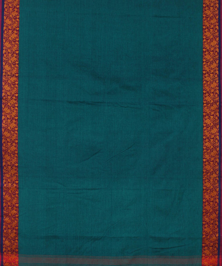 Blue grey cotton handwoven venkatagiri saree
