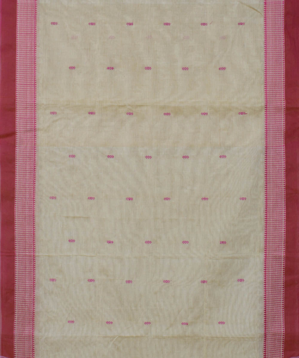 Beige cotton handwoven venkatagiri saree