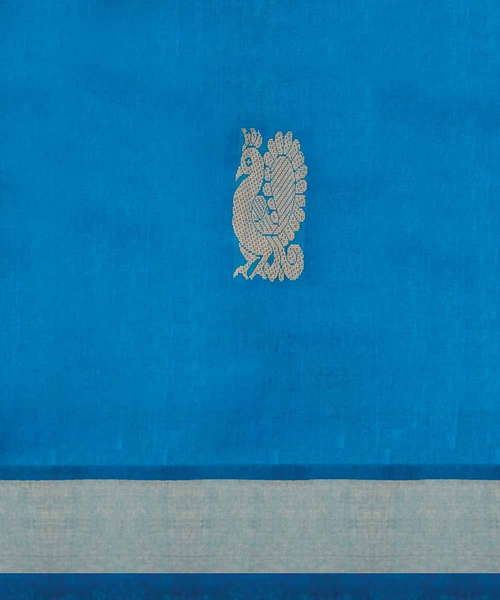 Light blue handwoven paramakudi cotton saree