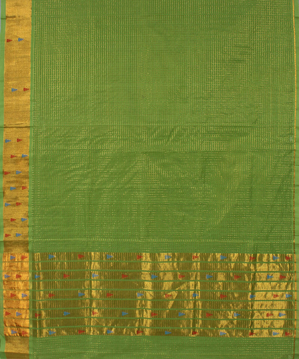 Light green cotton handwoven venkatagiri saree