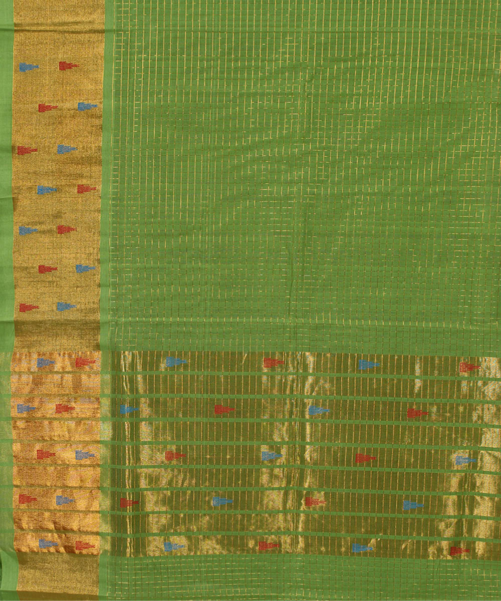 Light green cotton handwoven venkatagiri saree