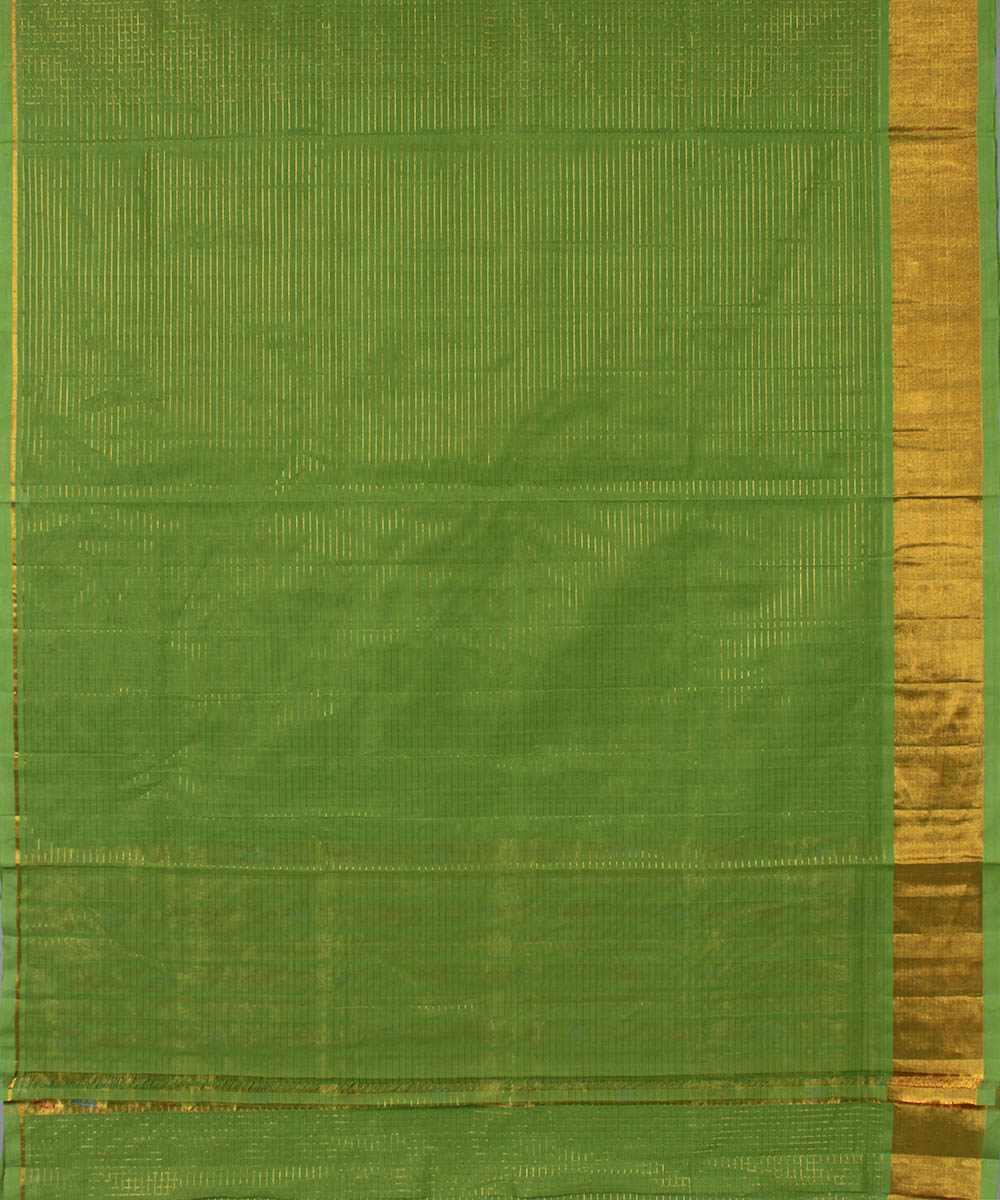 Light green cotton handwoven venkatagiri saree