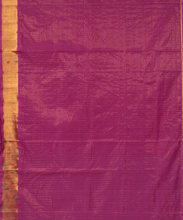 Pink purple cotton handwoven venkatagiri saree