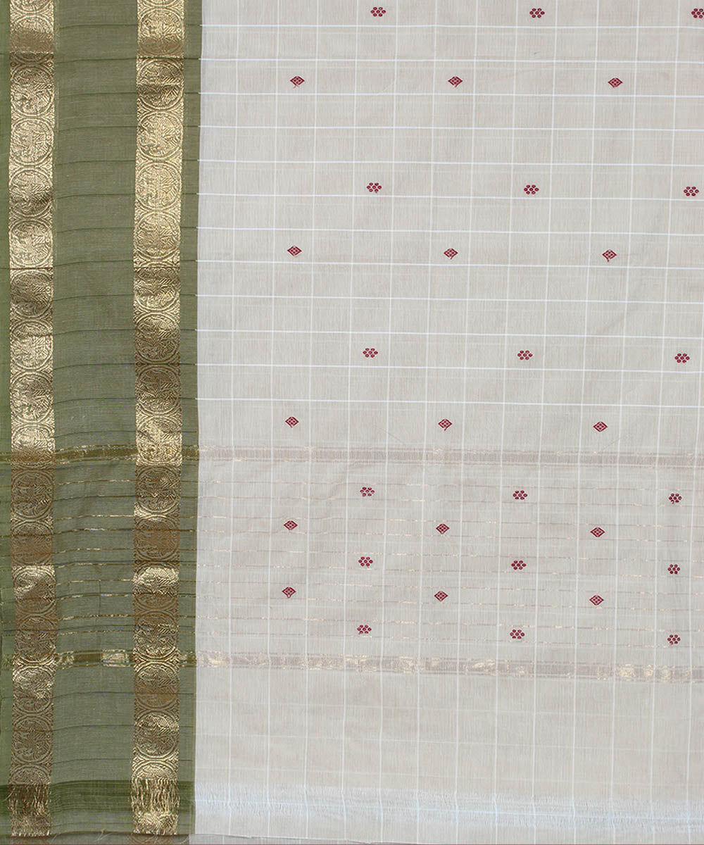 White cotton handwoven venkatagiri saree