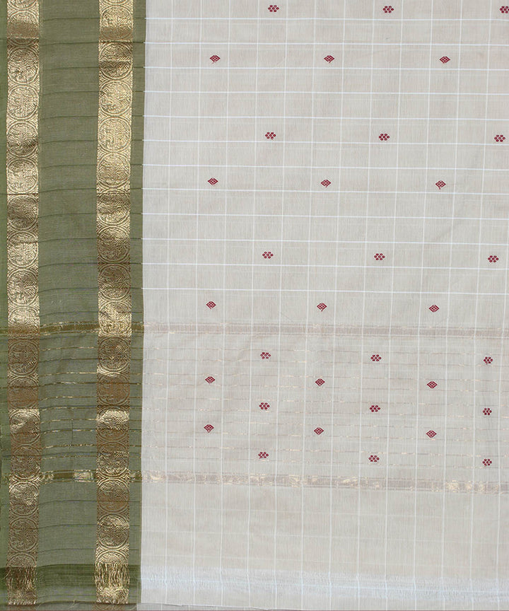 White cotton handwoven venkatagiri saree