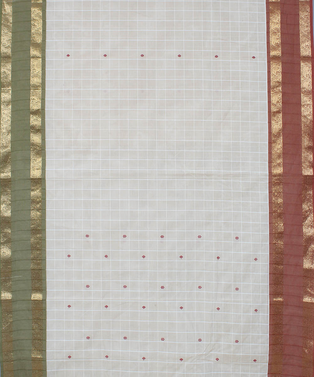 White cotton handwoven venkatagiri saree