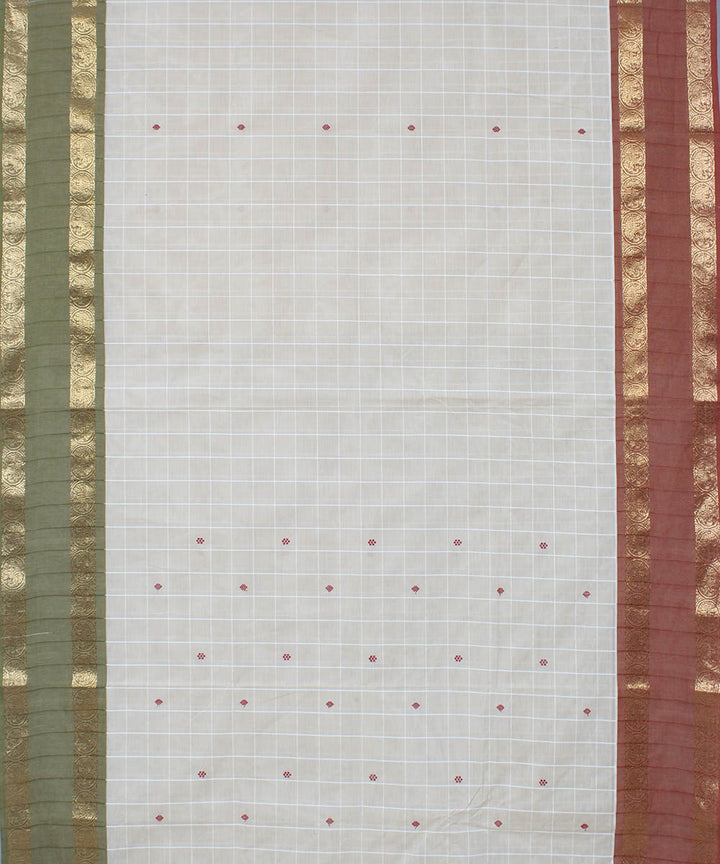 White cotton handwoven venkatagiri saree