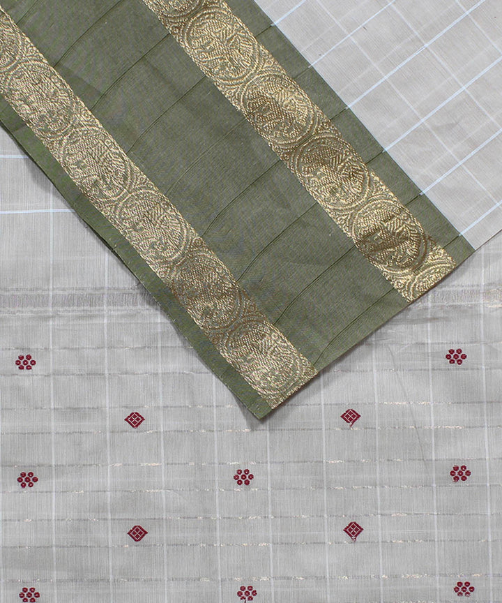 White cotton handwoven venkatagiri saree