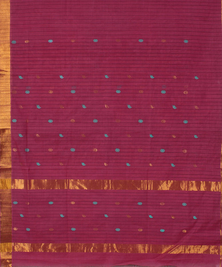 Mauve pink cotton handwoven venkatagiri saree
