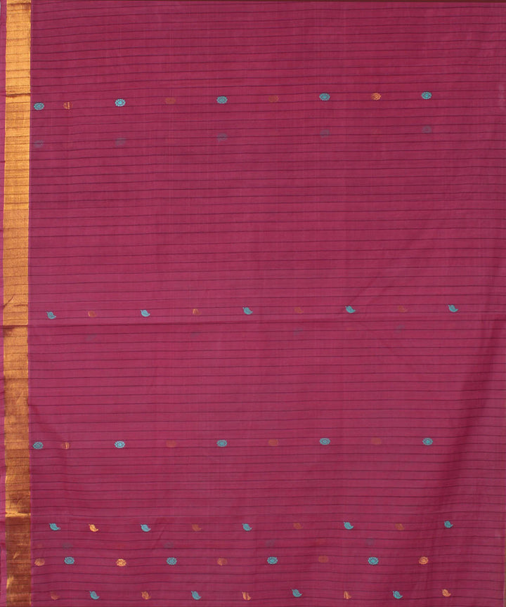 Mauve pink cotton handwoven venkatagiri saree