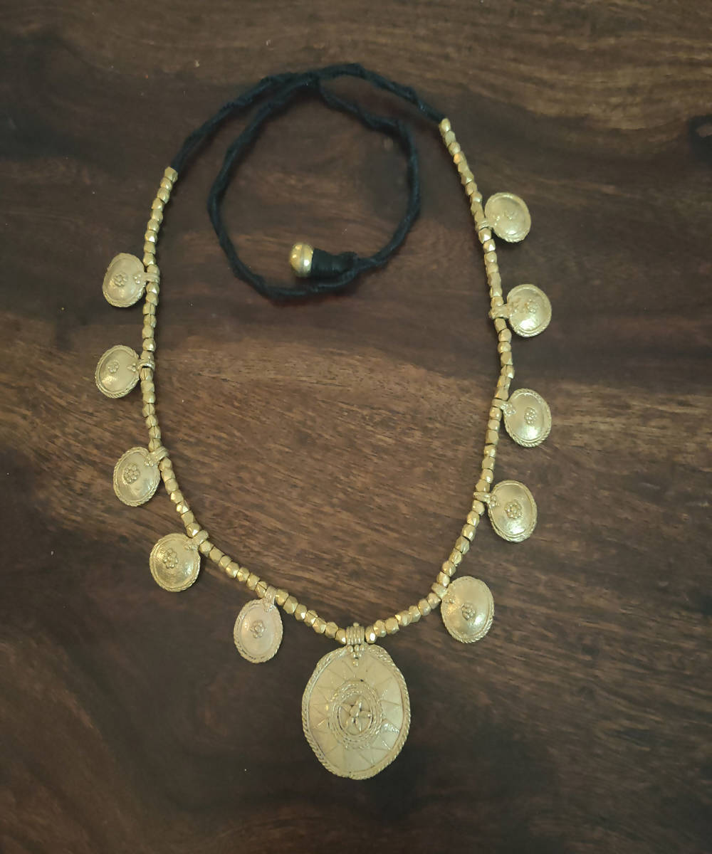 dhokra brass handcrafted coin necklace
