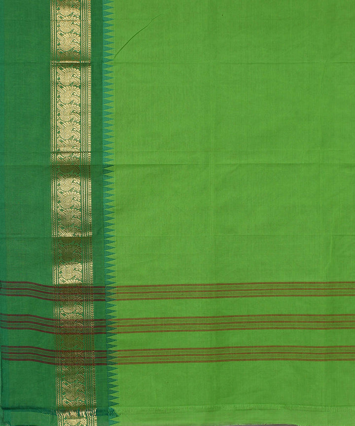 Lime green cotton handwoven venkatagiri saree
