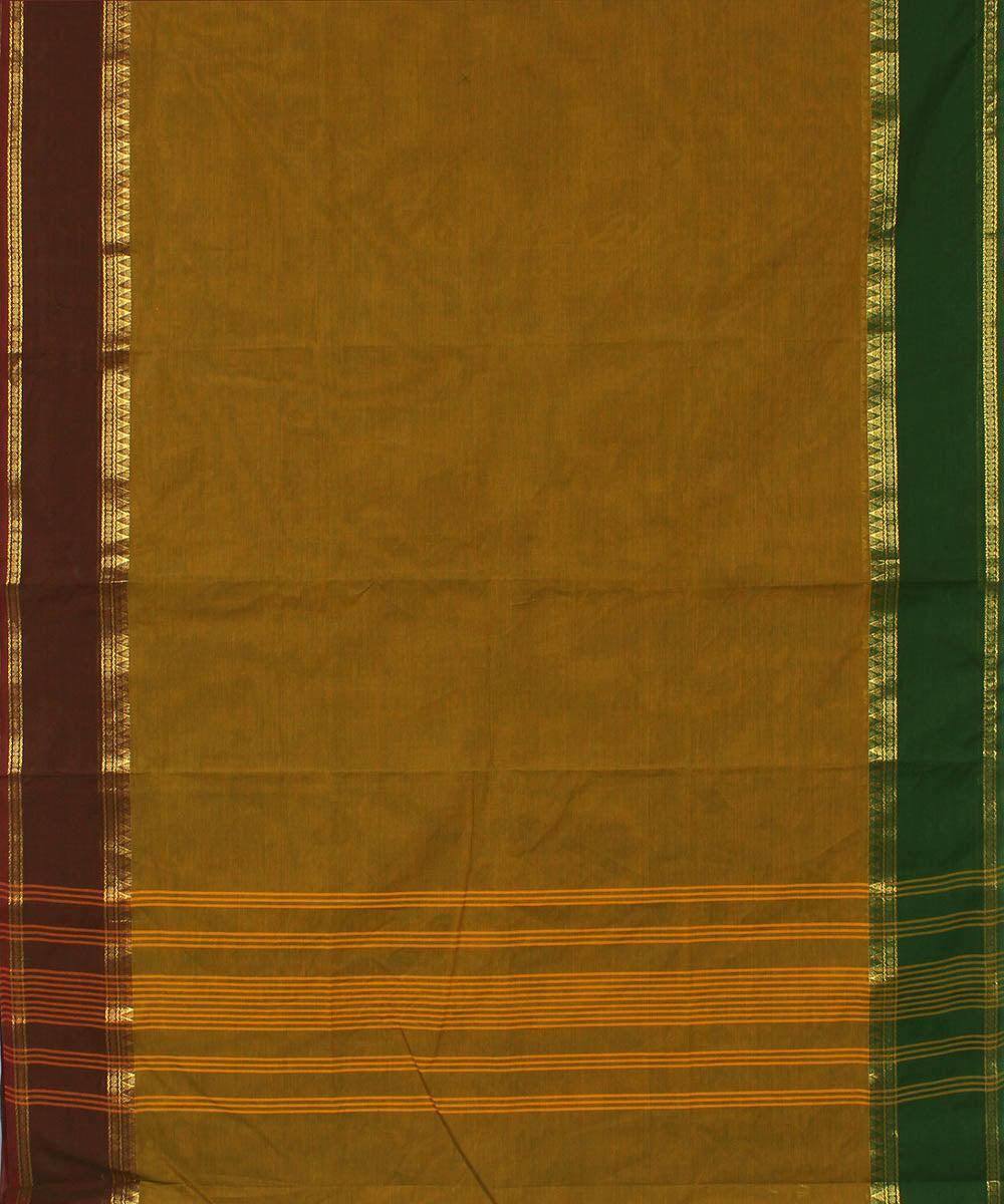 Brown cotton handwoven venkatagiri saree