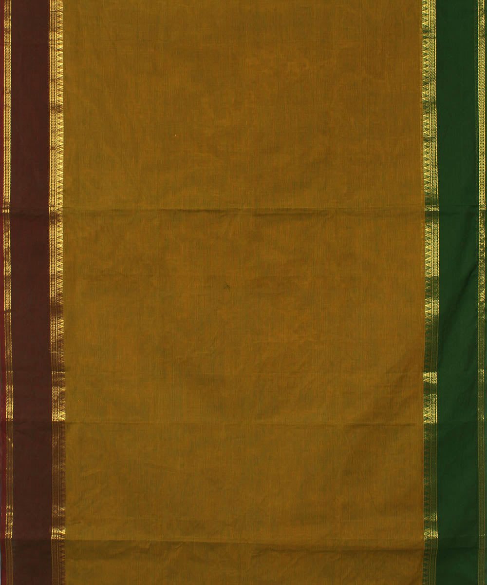 Brown cotton handwoven venkatagiri saree