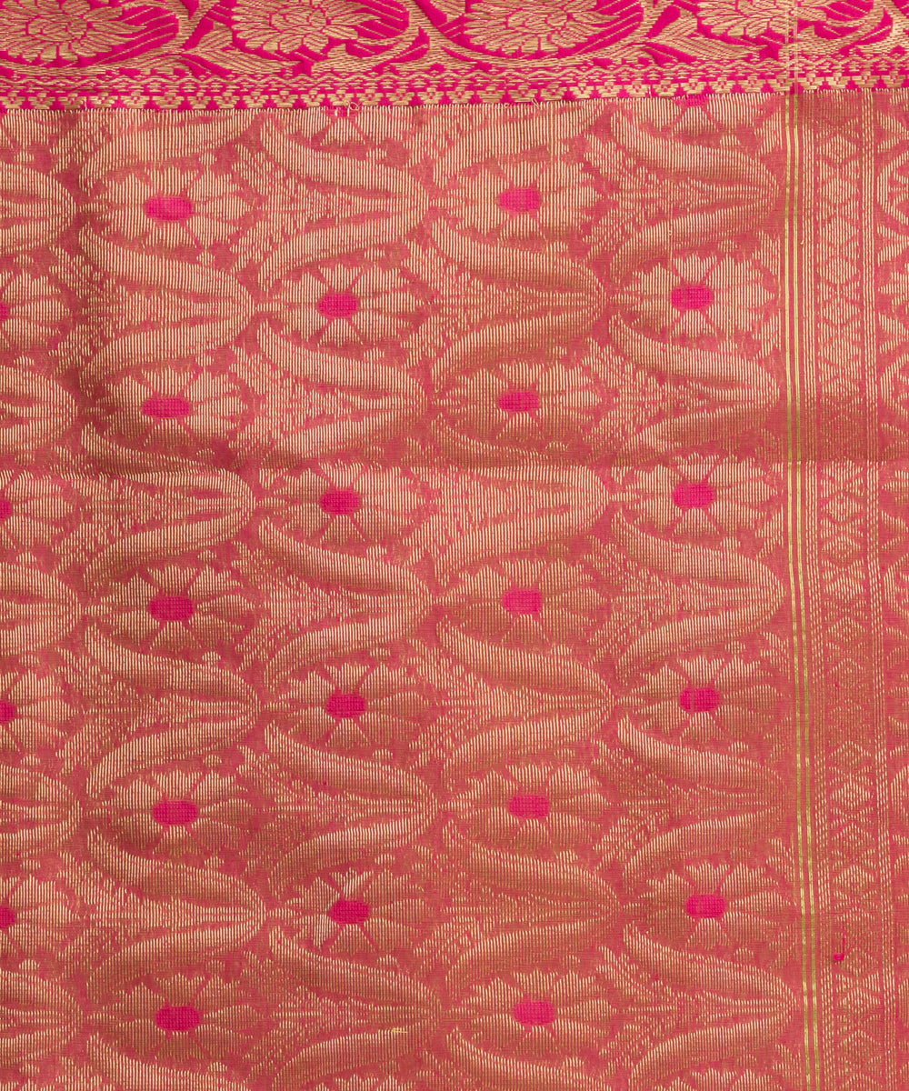 Lime Green bengal Handwoven Silk Tangail Saree