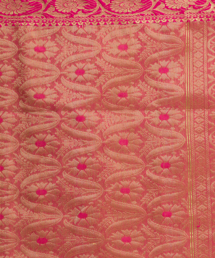 Lime Green bengal Handwoven Silk Tangail Saree