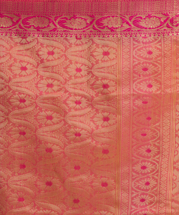 Yellow bengal Handwoven Silk Tangail Saree