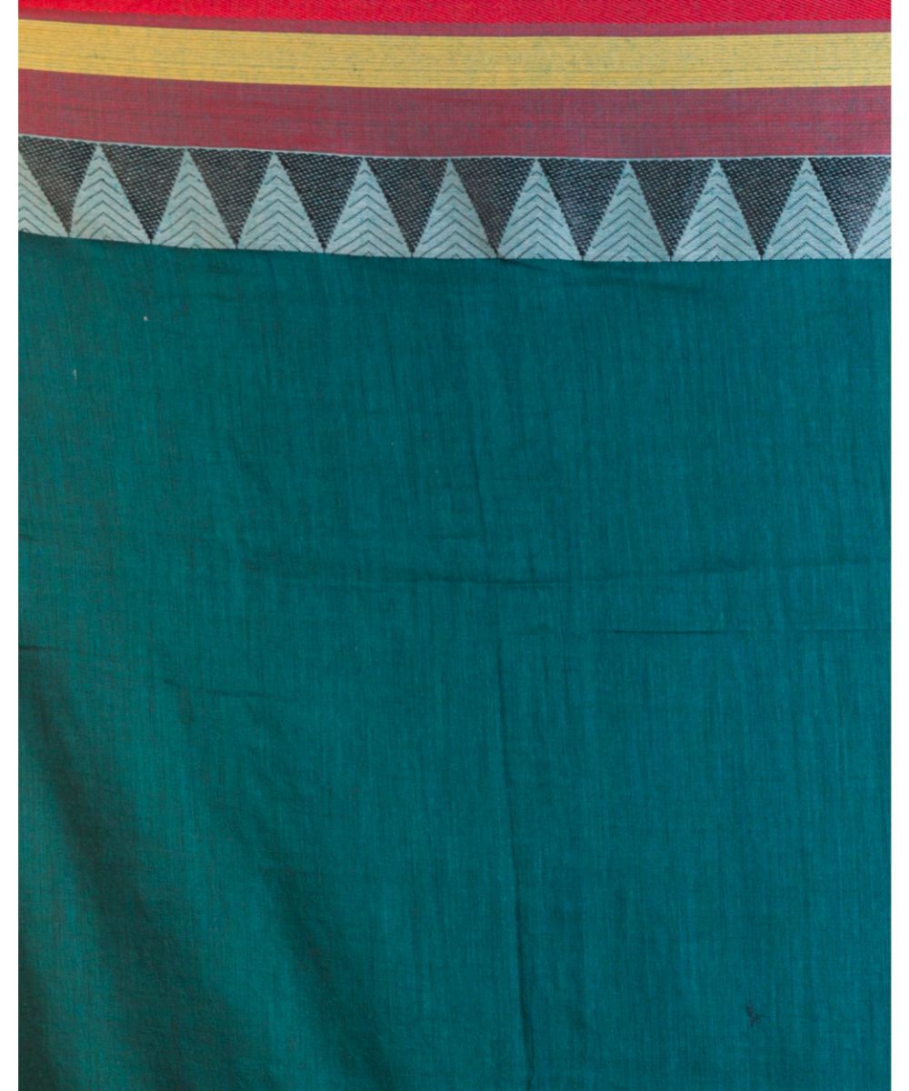 Green red handwoven bengal cotton begumpuri saree