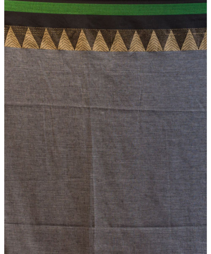 Grey black handwoven bengal cotton begumpuri saree