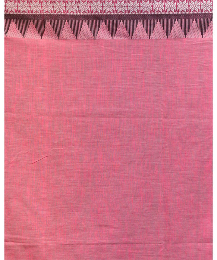 Pink grey handwoven bengal cotton saree