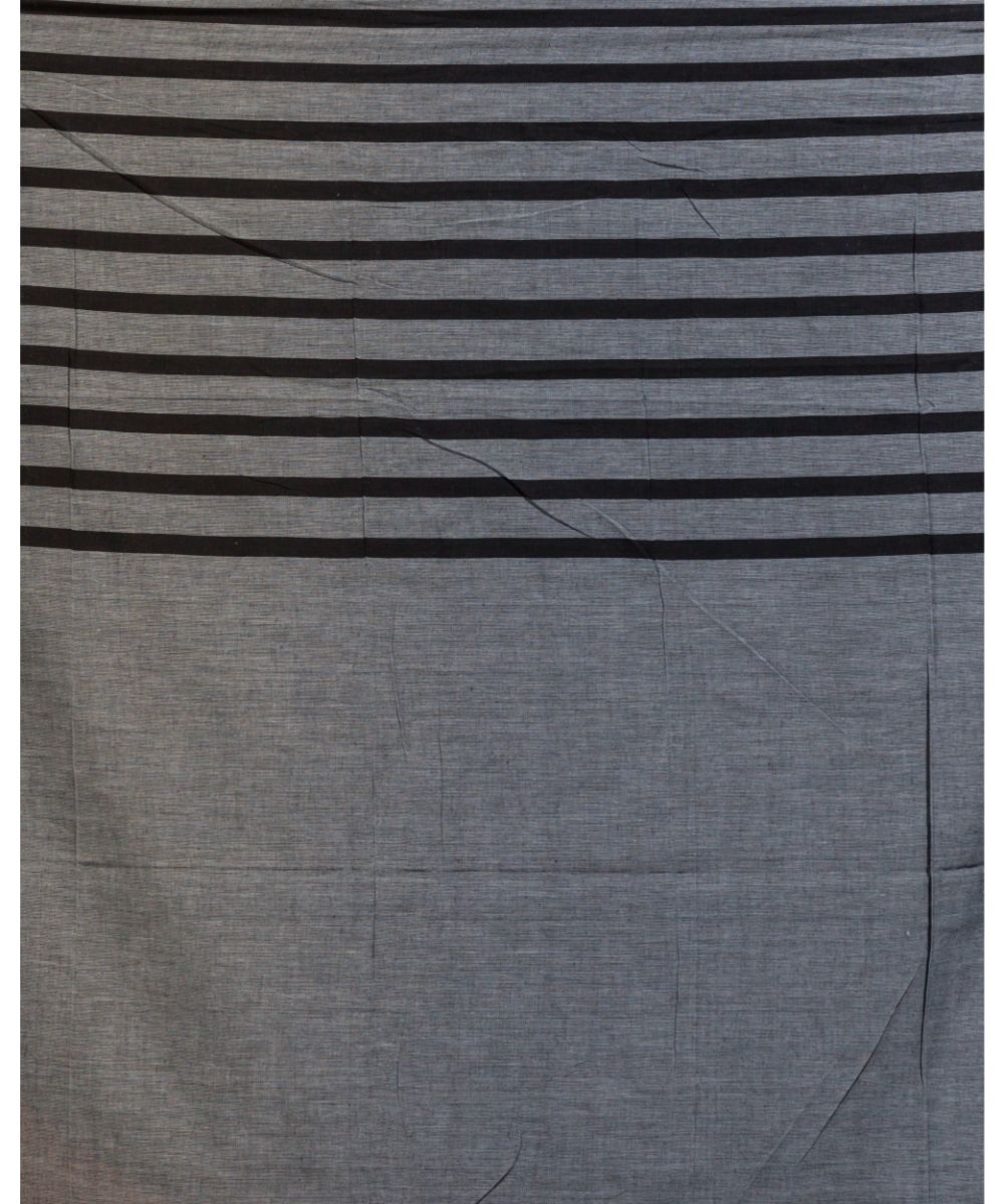 Light grey black handwoven bengal cotton saree