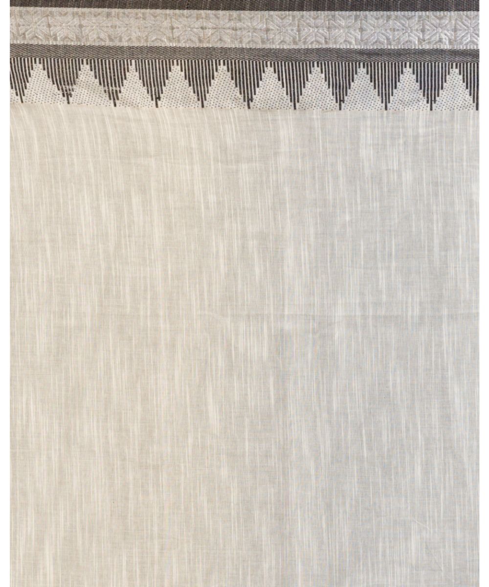 White black hand loom bengal cotton saree