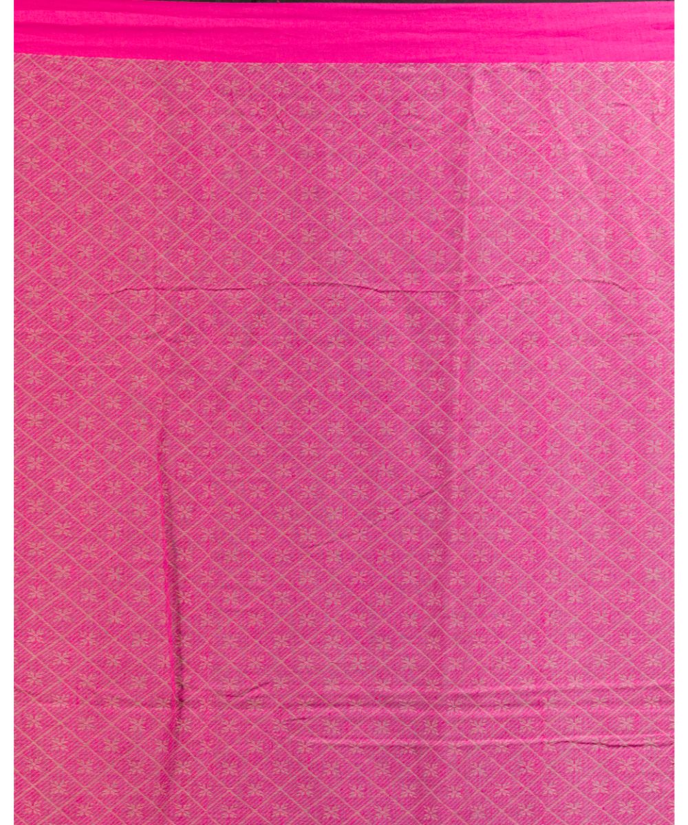 Grey pink handwoven bengal cotton saree