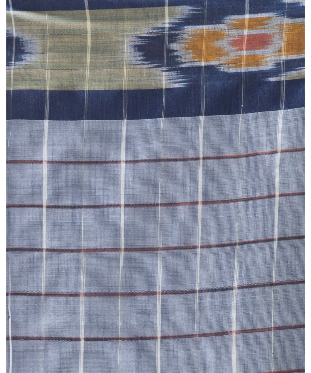 Cream cameo pink checks handwoven shantipuri cotton saree