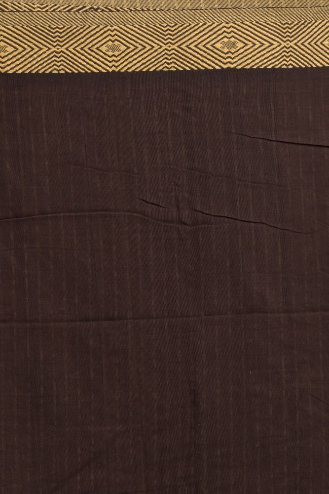 Brown beige handwoven cotton jamdani saree