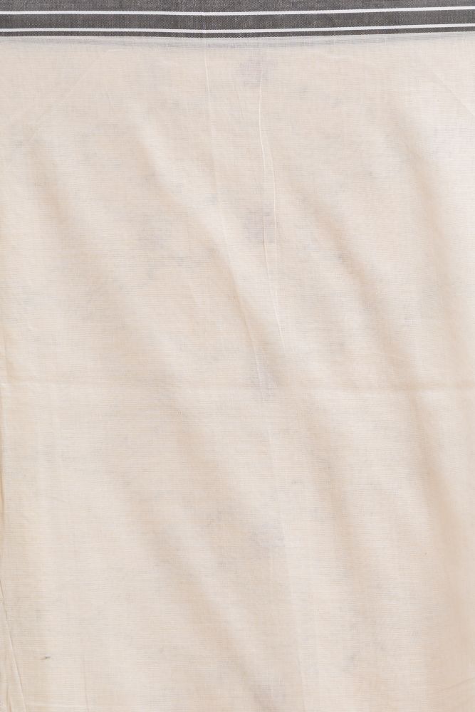 Beige grey handwoven cotton jamdani saree