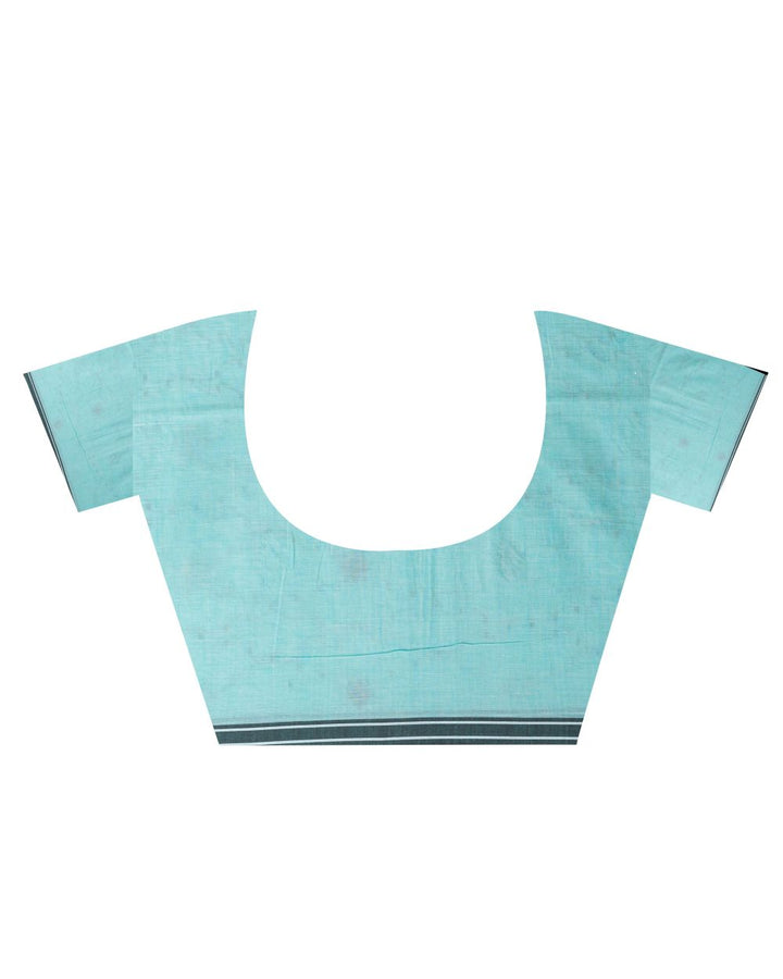 Sky blue handwoven cotton jamdani saree