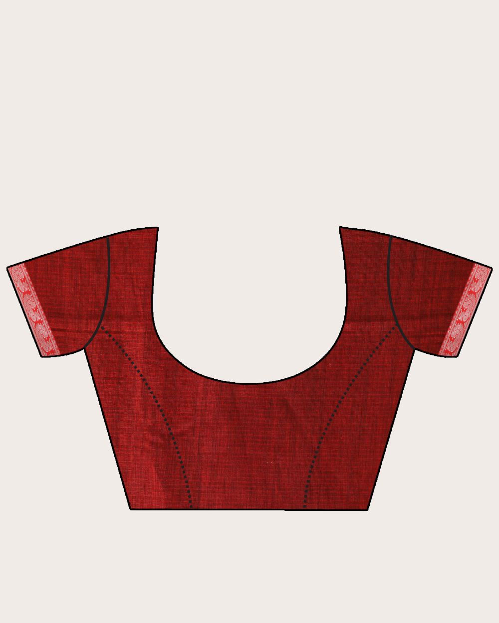 Black red handwoven cotton bengal saree