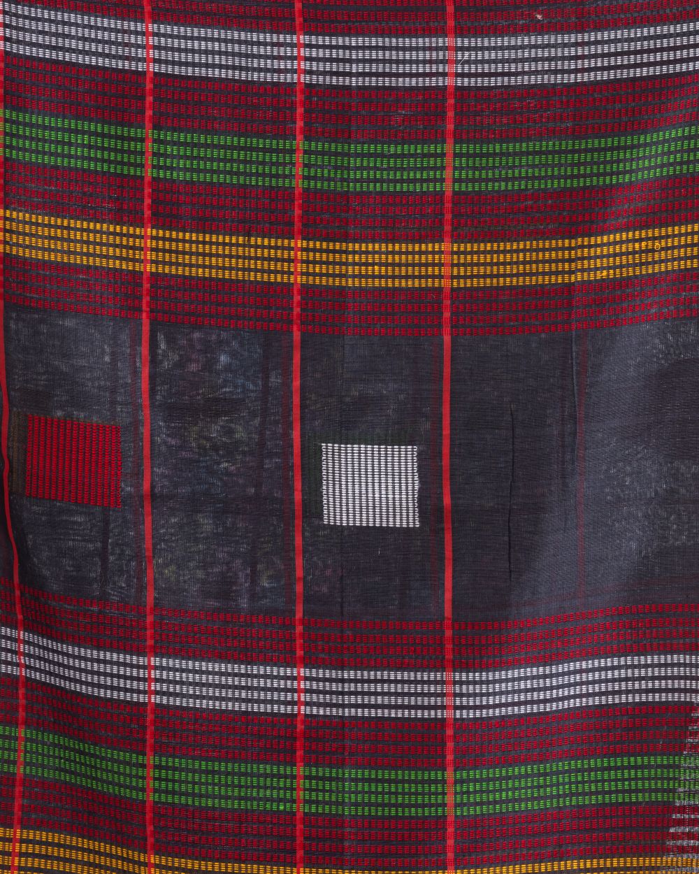 Payne grey handwoven cotton jamdani saree