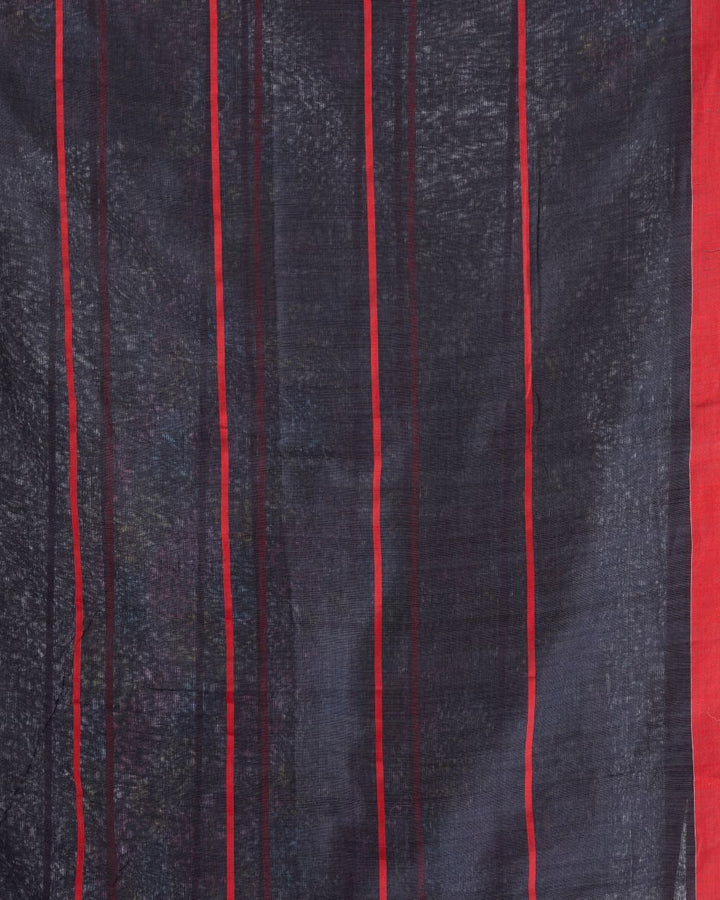 Payne grey handwoven cotton jamdani saree