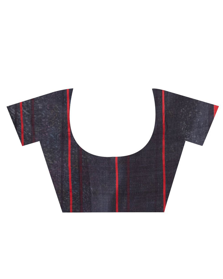 Payne grey handwoven cotton jamdani saree