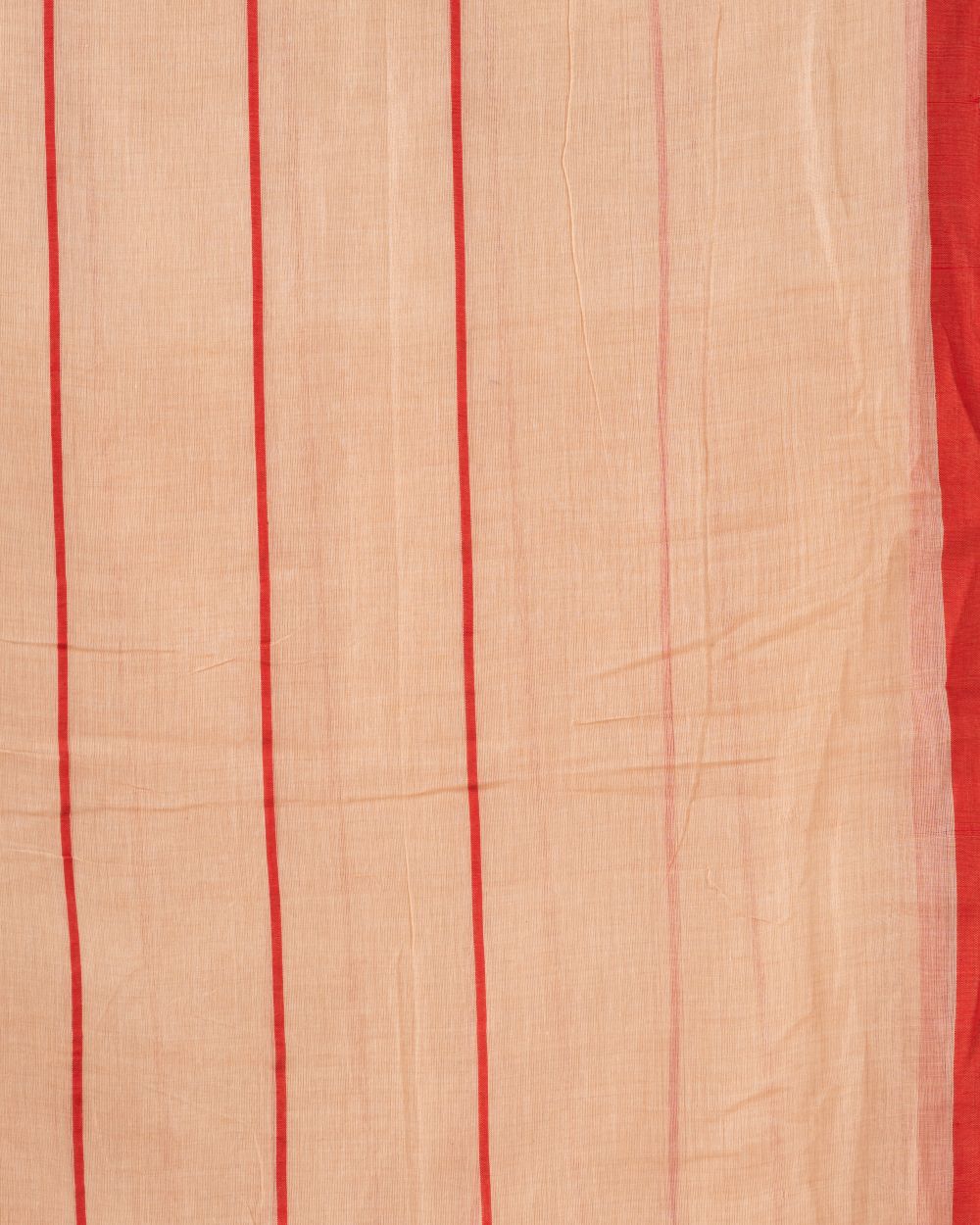 Light orange tan handwoven cotton jamdani saree