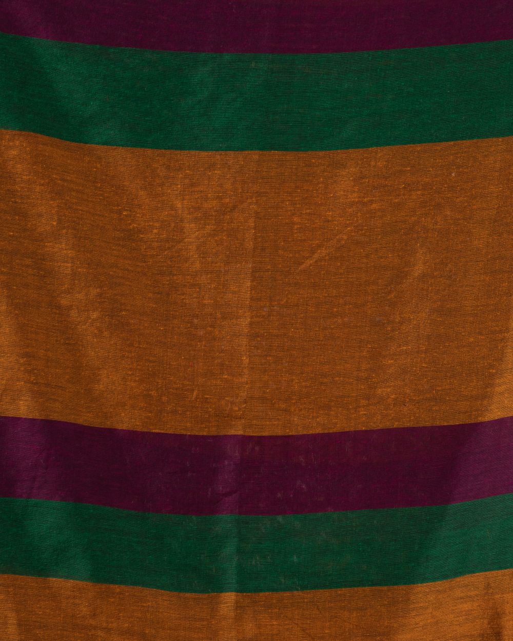 Mustard stripes handspun handwoven cotton bengal saree