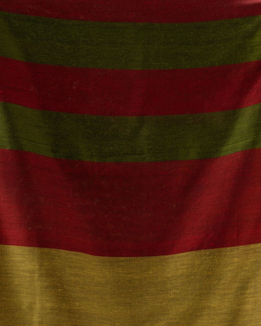 Maroon lime stripes handspun handwoven cotton bengal saree