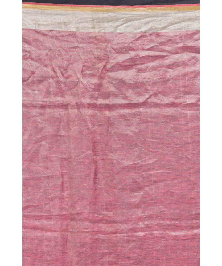 Pink handloom bengal linen saree
