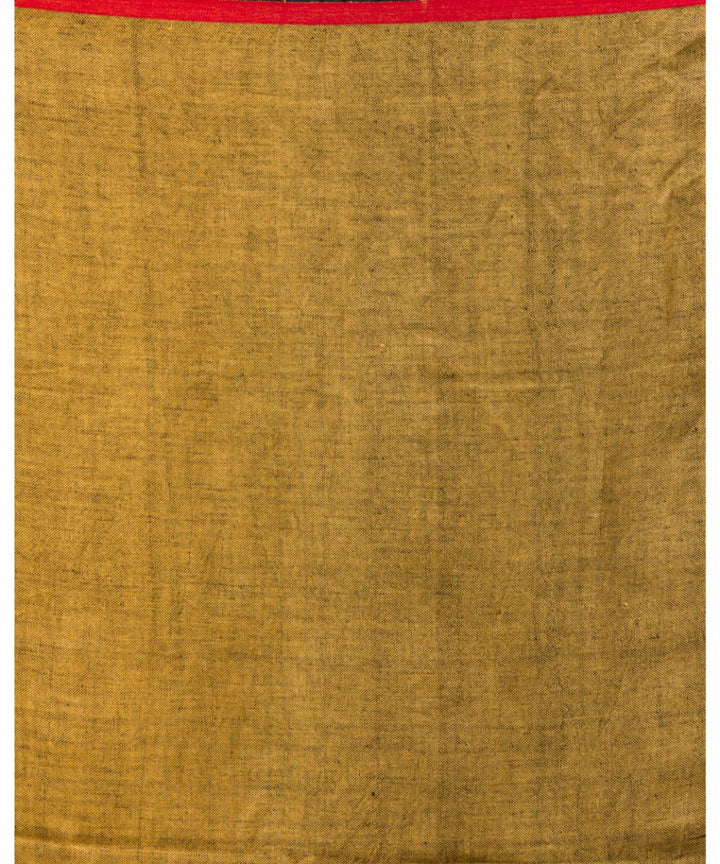 Black red handwoven bengal linen jamdani saree