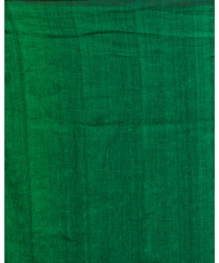 Parrot green handwoven bengal cotton linen saree