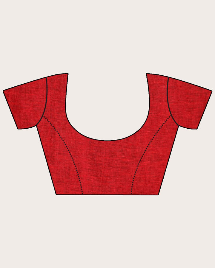 Multicolor handwoven linen saree