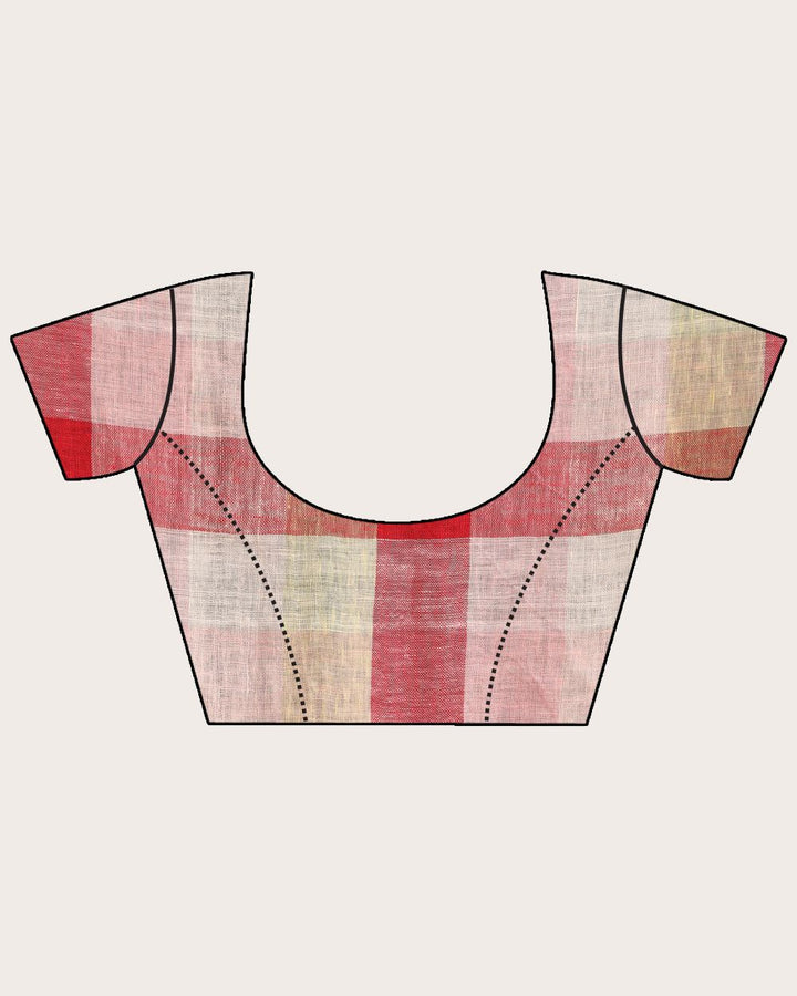 Multicolor stripes handwoven linen saree