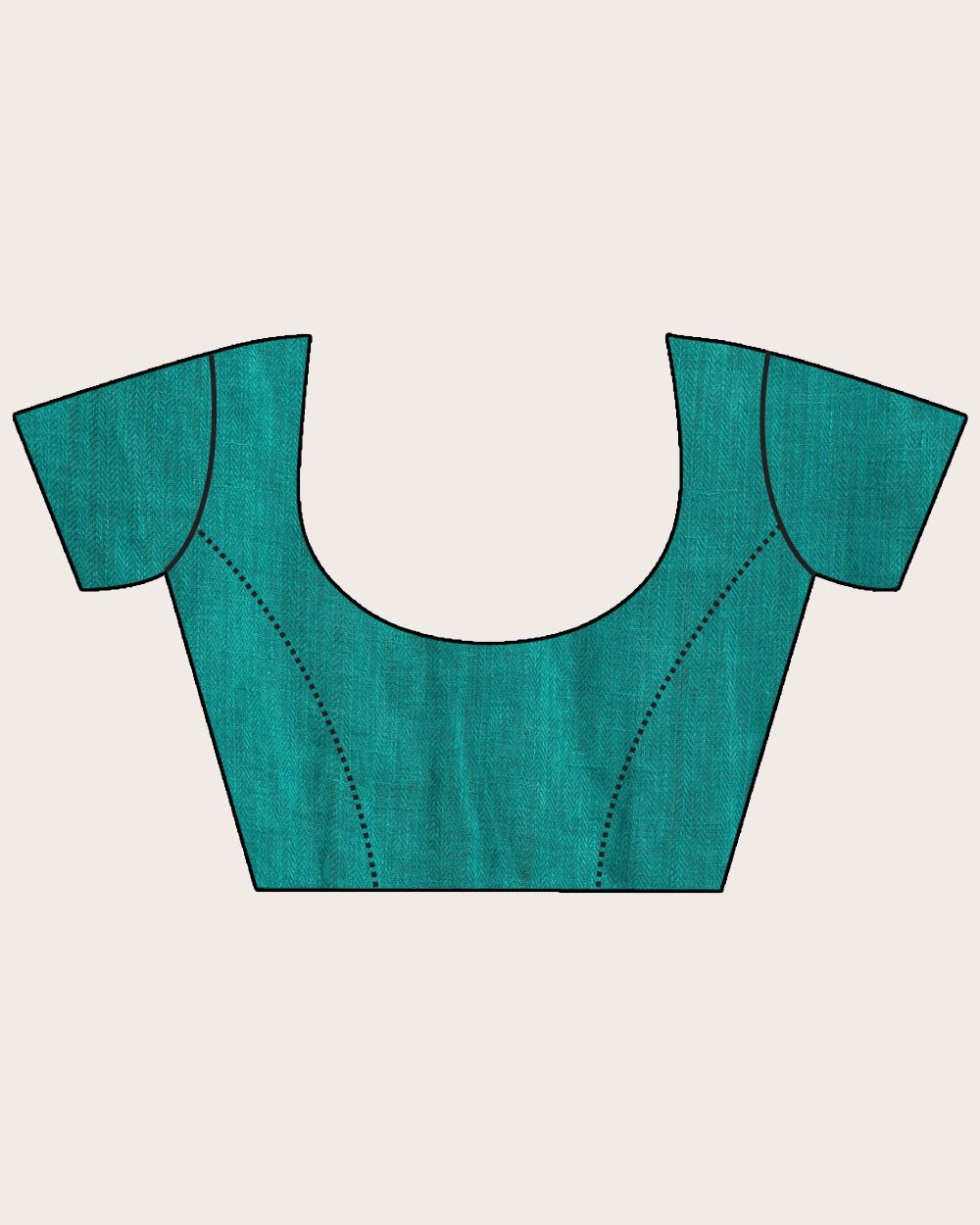 Turquoise handwoven linen saree