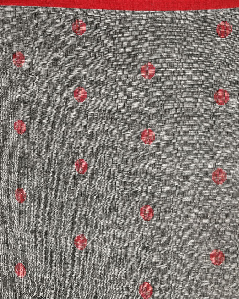 Grey handloom linen jamdani saree