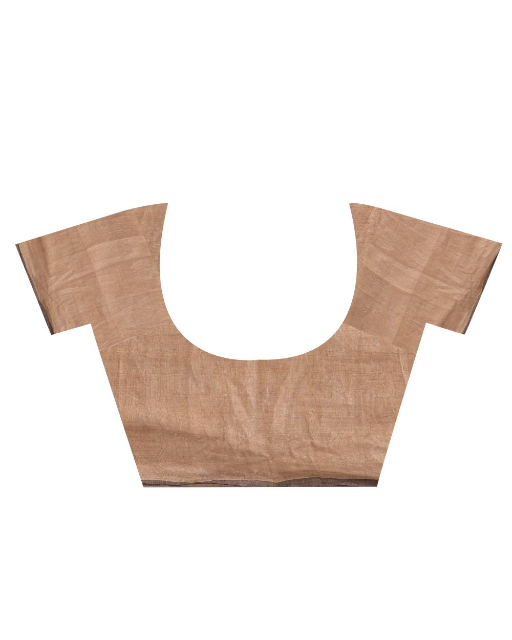 Brown tan handwoven linen bengal saree